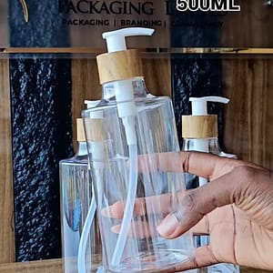 500ml high neck bamboo pump bottle