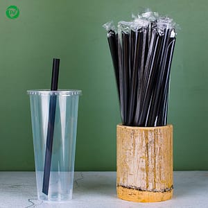 flat black straw