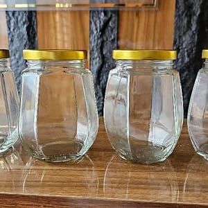 Home 300ml pear shape glass jar