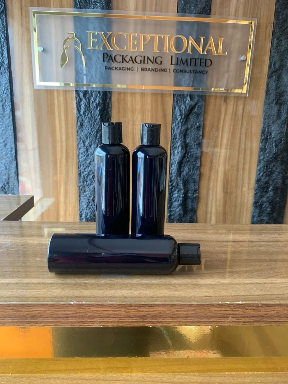 black pet bottles with side press black pet bottles with side press