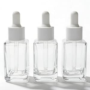 circle dropper bottle with white cap