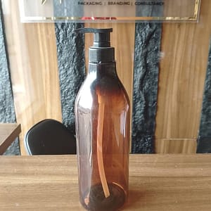 1 litre amber bottle with black pump
