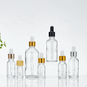 round transparent dropper bottle