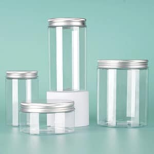 transparent pet jar with gold lid copy