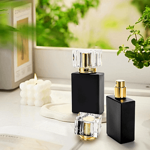 Home 10ml matte black square spray bottle