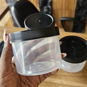 500ml transparent bolly jar with black lid