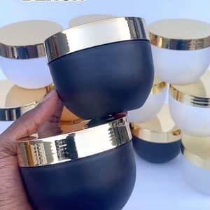 luxury pet jar with gold lids