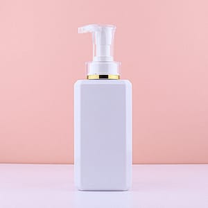 white square luxury pump bottle