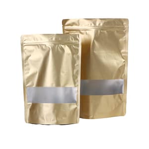 gold nylon pouch with window