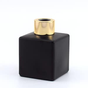 Home 50ml Square Matte Black Diffuser Bottle with Gold Cap