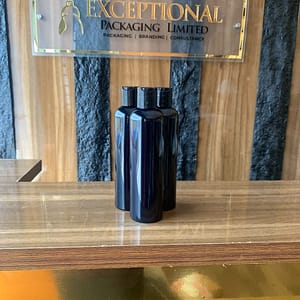 black pet bottles with side press
