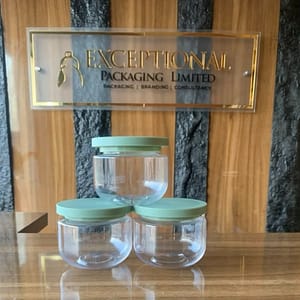 250ml transparent u jar with mint cover